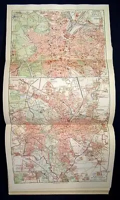 Krauß Meyers Deutscher Städteatlas 1913 selten mit 50 Karten komplett rara js