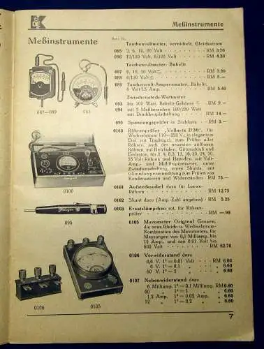 Krupke & Oestreicher Katalog, Werbung Radio Zubehör 1936-1937 Technik Siemens mb