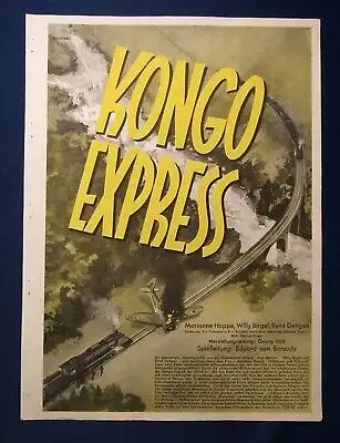 Or. Filmplakat " Kongo- Express " Offsetdruck 1930er Jahre Georg Witt js