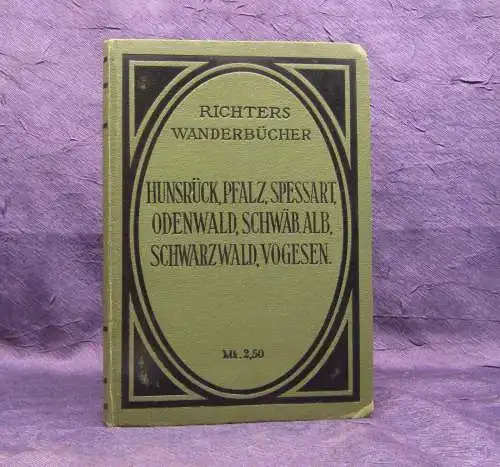 Richter Hunsrück Pfalz Spessart u.a. 1913 Guide Reiseführer Wanderbuch Führer mb