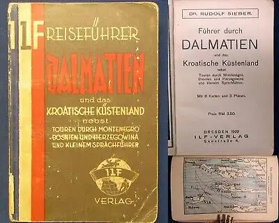 Sieber Führer durch Dalmatien u. das Kroatische Küstenland 1929 8 Karten js