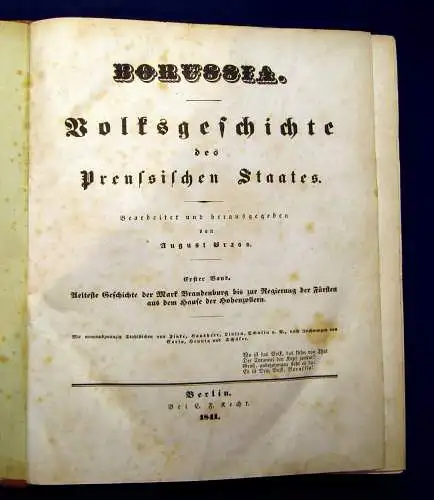 Brass Borussia Volksgeschichte des Preussischen Staates 1841 Geschichte mb