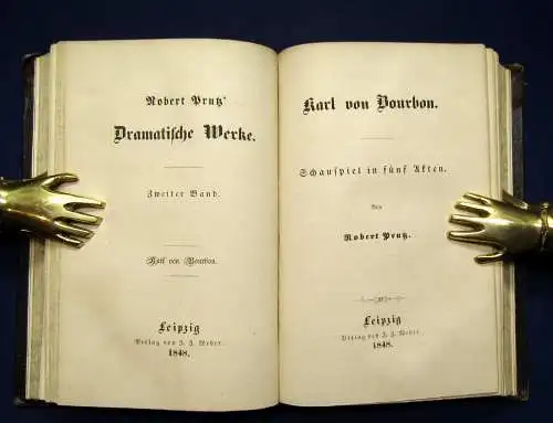 Prutz  Dramatische Werke  4 Bde in 2 1847/48 EA Belletristik Klassiker Romane mb