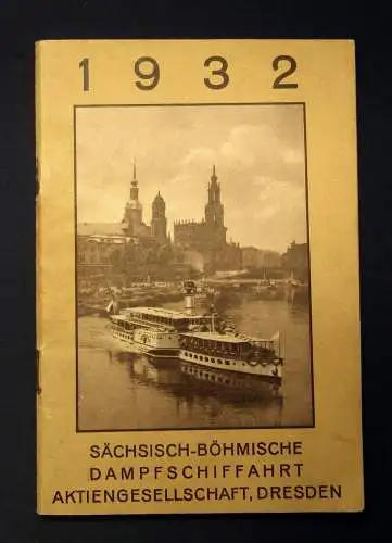 Sächs. Böhmische Dampfschiffahrt Taschenfahrplan Aktiengesellschaft  1932 js