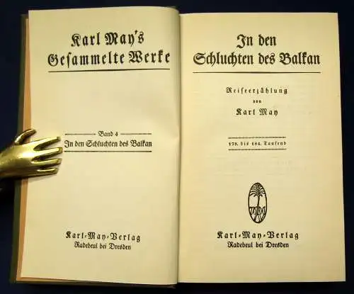 Karl May's Gesammelte Werke Bd. 4 "In den Schluchten des Balkan"Erzählung 1930 j