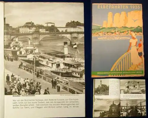 Or. Broschur Elbefahrten Dampfschiffahrt Aktiengesellschaft Elbefahrten 1935 js