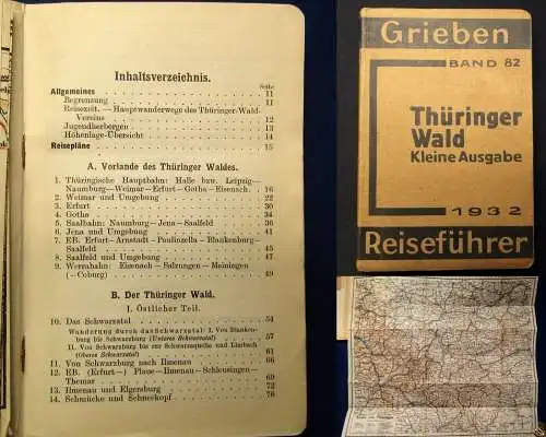 Griebens Reiseführer 1932 Thüringer Wald Band 82 komplett Guide Ortskunde js