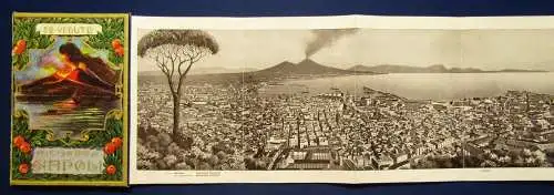 2x Leporello Ricordo De Napoli, Ricordo Di Pompei blindgeprägt top 1900 js