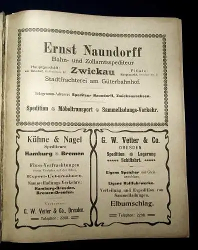 Alphabetisch geordneter Eisenbahn-Fracht-Tarif Aue,BZ,Döbeln,Riesa 1915 js