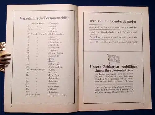 Sächs. Böhmische Dampfschiffahrt Aktiengesellschaft Fahrpreise um 1940 js