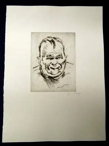 Hanns Georgi Radierung  "Portrait eines alten Mannes" signiert o. Jahr Kunst js
