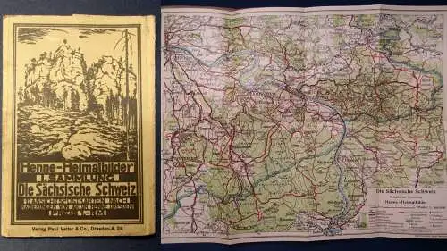 Henne- Heimatbilder 1.Sammlung Die Sächsische Schweiz nur die Karte um 1940 js