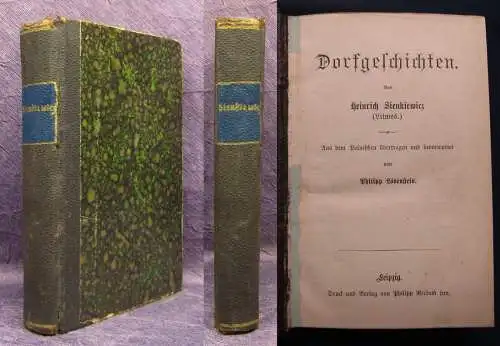 Sienkiewicz/Löbenstein Dorfgeschichten 1880 3 Bde. in 1 Buch Literatur js