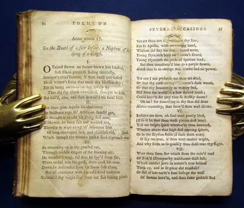 Milton John, Poems on Several Occasions 1747 Belletristik Lyrik Poesie js