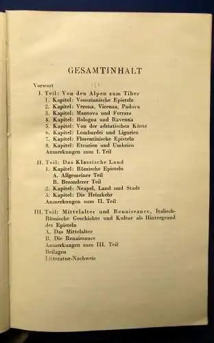 Frey Italia Sempiterna Teil I Von den Alpen zum Tiber 1927 Literatur js
