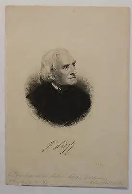 Original Kupferstich Franz Liszt von August Weger um 1890 Kunst Kultur Kupfer sf