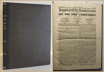 Monatschrift für Ohrenheilkunde 1879-1881 3 Jahrgänge Medizin Otologie sf