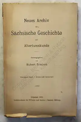 Lippert Ermisch Neues Archiv Sächsische Geschichte 44. Bd 3/4. Heft 1919 Sachsen