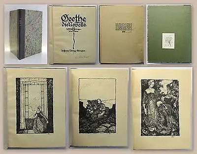 Goethe Die Novelle mit 10 Steinzeichnungen Lithografien von Carl Rabus um 1920