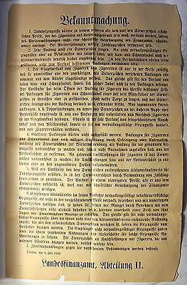Bekanntmachung Finanzamt Dresden Sachsen 1920 Handhabung des Tabakverkaufs xz