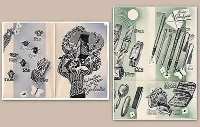 Wenz Werbeprospekt Broschüre Werbeblatt Reklame Uhren Schmuck um 1930 Art Deko