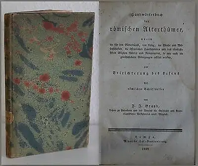 Brand - Handbuch der römischen Alterthümer 1828 Antike Klassik Geschichte - xz