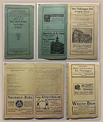 Hotel- und Pensions-Verzeichnis Leipzig um 1925 Hotels Pensionen Adressen xz