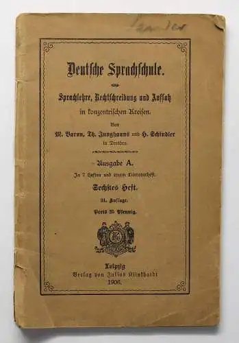 Baron uW Deutsche Sprachschule 1906 Sprachlehre Rechtschreibung Sprache lernen