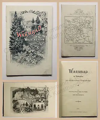 Original Prospekt Warmbad bei Wolkenstein Erzgebirge Sachsen 1900 Saxonica rara