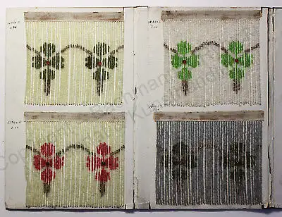 Mustermappe für Glasperlenvorhänge 8 Mustervorlagen Blumenmuster um 1900 rara xz