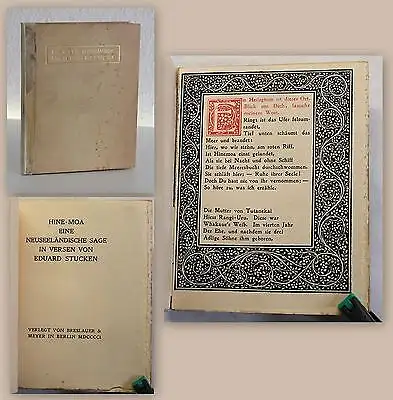 Stucken Hine-Moa Neuseeländische Sage in Versen 1901 Erstausgabe Ex. Nr. 5/250