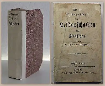 Cureau de la Chambre Kennzeichen der Leidenschaften des Menschen 1789 EA xz