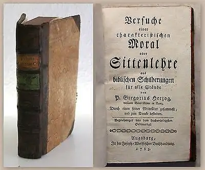 Herzog Versuche einer charakteristischen Moral Sittenlehre 1785 Religion xz