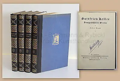 Keller Ausgwählte Werke 4 Bände 1924 dekorative Ausgabe Klassiker Weltliteratur