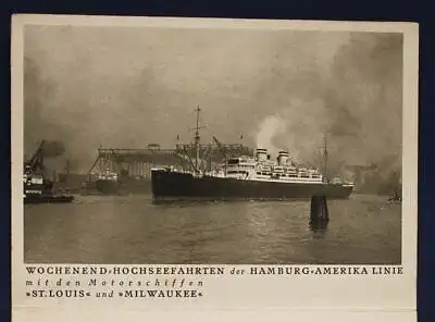 Original Speisekarte der Hamburg - Amerika Linie um 1930 Kartenbrief Seefahrt sf