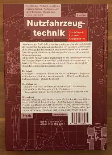 Hoepke / Breuer - Nutzfahrzeugtechnik Gundlagen Systeme Komponenten - 4. Auflage