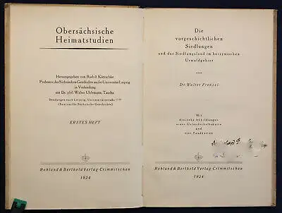 Frenzel Die vorgeschichtlichen Siedlungen 1924 Geschichte Sachsen Landeskunde sf