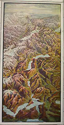 Original Vogelschau - Karte um 1910 Geografie Landeskunde Ortskunde Natur sf