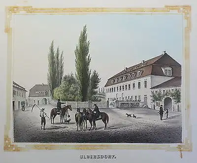 kolor Lithografie Ulbersdorf Poenicke Schlösser & Rittergüter um 1855 Sachsen xz
