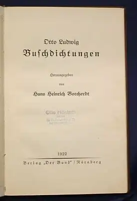 Borcherdt Otto Ludwig's Buschdichtungen 1922 Saxonica Meißen Geschichten sf