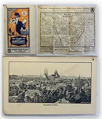 Prospekt Ich führe Sie durch Erfurt und Umgebung um 1915 Ortskunde Geographie xy