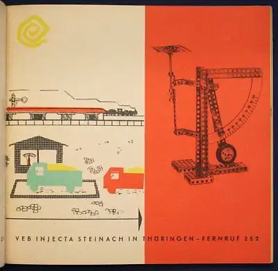 Orig. Prospekt Sonneberger Metallbaukasten "Spielzeug unserer Zeit" um 1950 sf