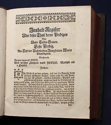 Riga Marialis Schriftliche Lehr & Sitten Predigen 1758 Religion Christentum js 