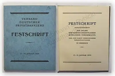 Festschrift Verband deutscher Privatbanken 1925 Sachsen Finanzen Politik xy