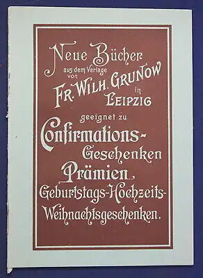 Original Katalog Neue Bücher geeignet zu Confirmations-Geschenken 1890 sf