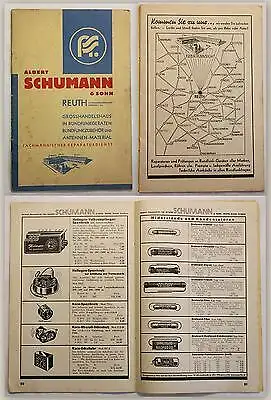 Albert Schumann & Sohn Reuth Katalog Rundfunkgeräte & Zubehör um 1930 Radio xz