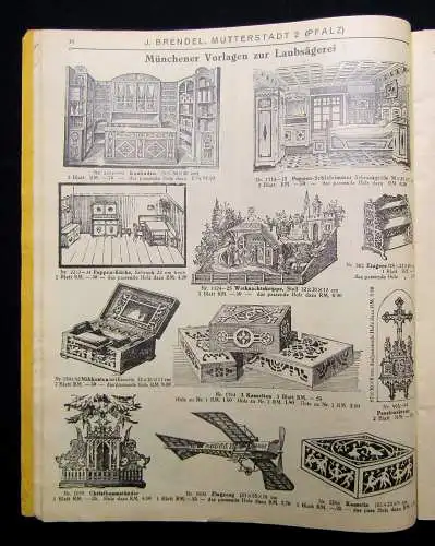 Werbezeitung von J. Brendel Nutzbringender Zeitvertreib Laubsägerei um 1920 sf