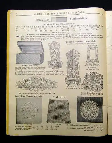 Werbezeitung von J. Brendel Nutzbringender Zeitvertreib Laubsägerei um 1920 sf