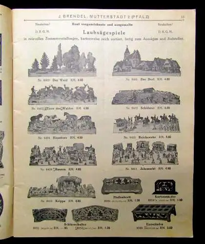 Werbezeitung von J. Brendel Nutzbringender Zeitvertreib Laubsägerei um 1920 sf