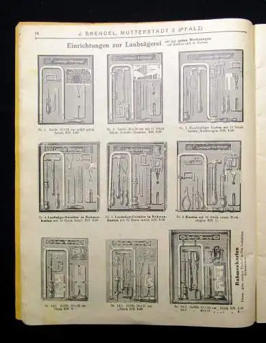 Werbezeitung von J. Brendel Nutzbringender Zeitvertreib Laubsägerei um 1920 sf